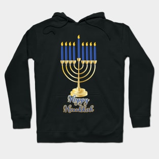 Menorah with Lights Happy Hanukkah Hoodie